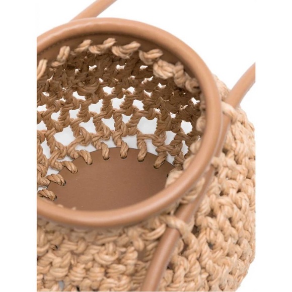 Cult Gaia Enya Interwoven Crochet Top Handle Basket Bag Natural - Picture 11 of 13